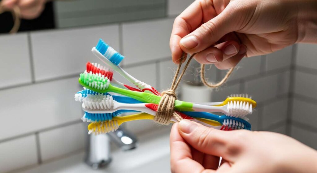 Alte Zahnbürsten zusammenbinden: Warum dieser Putztrick überraschend effektiv ist